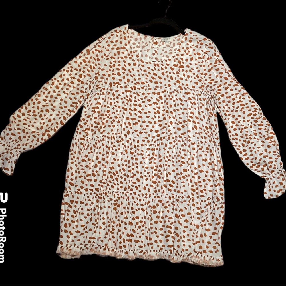 UMGEE Animal Print Tiered Ruffle Mini Dress - Size Large